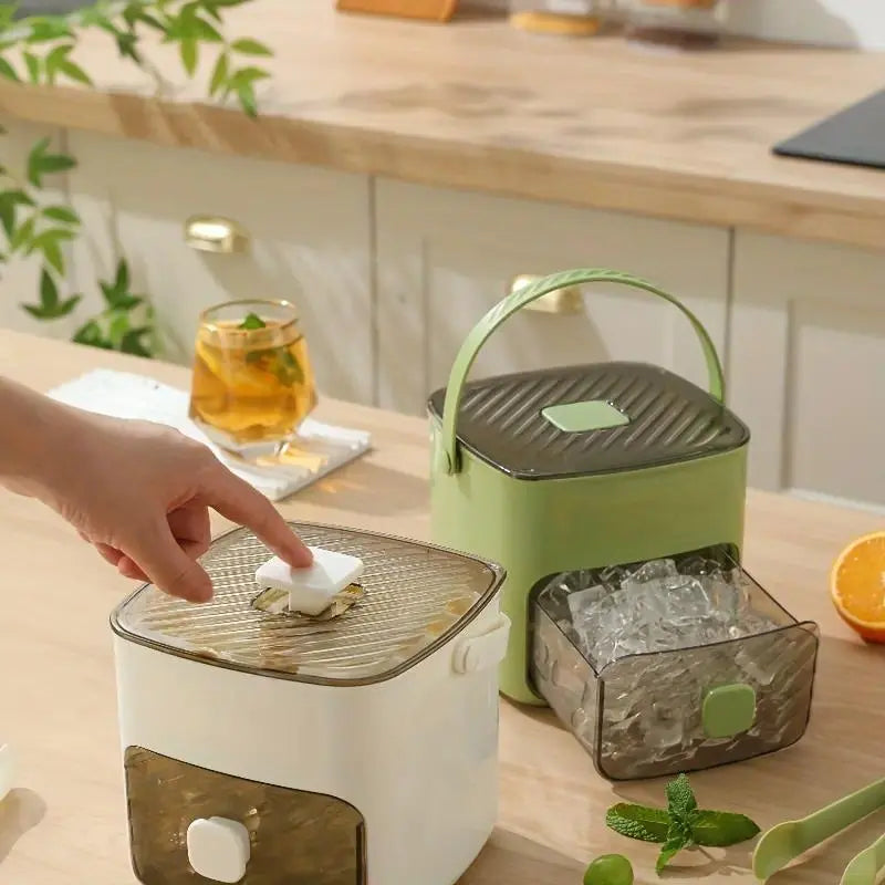 Handheld Ice Bucket, 48-Cell Ice Cube Tray, Ice Mold, Freezing Tool — Food-Grade, Large-Capacity, Home Press-Type Ice Cube Tray